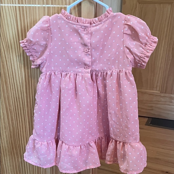 NWOT GAP Coral Baby Dress with White Dots - Picture 3 of 4